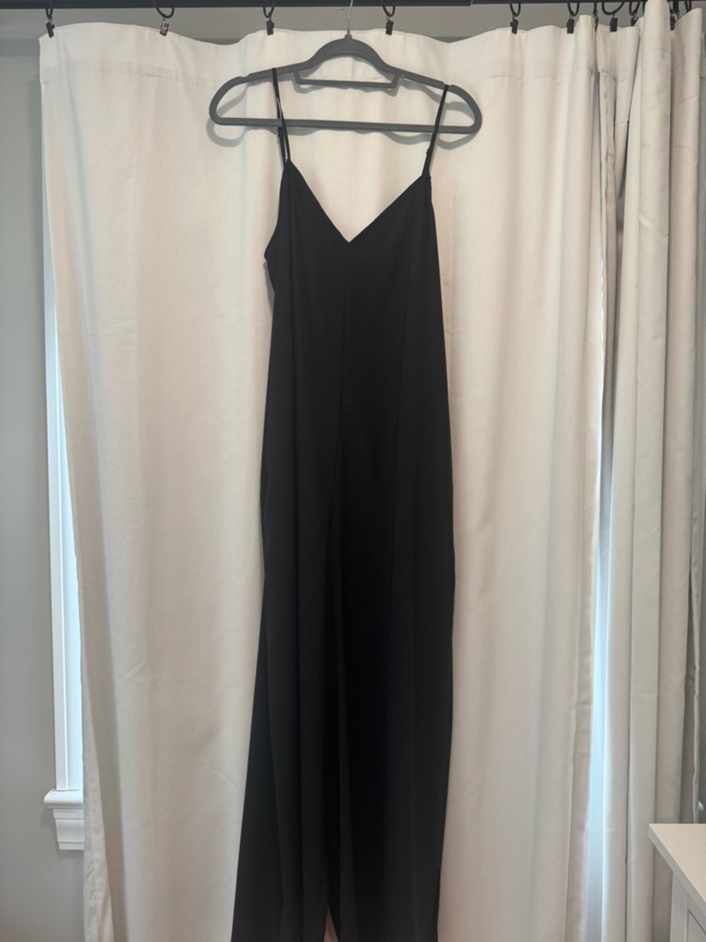 Hutch Black V-Neck Jumpsuit with Spaghetti Straps